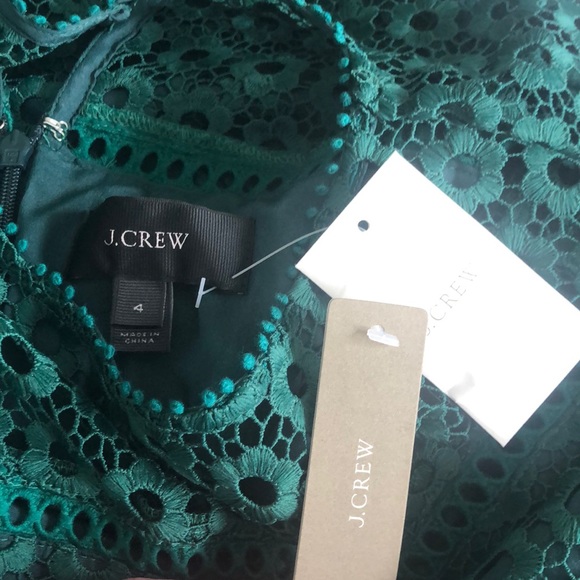 Jcrew NWT!! *RARE*. “Spicy Jade” 🌶 lace dress - Picture 4 of 5